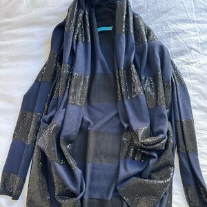 Alice + Olivia Blue and Gray Cardigan